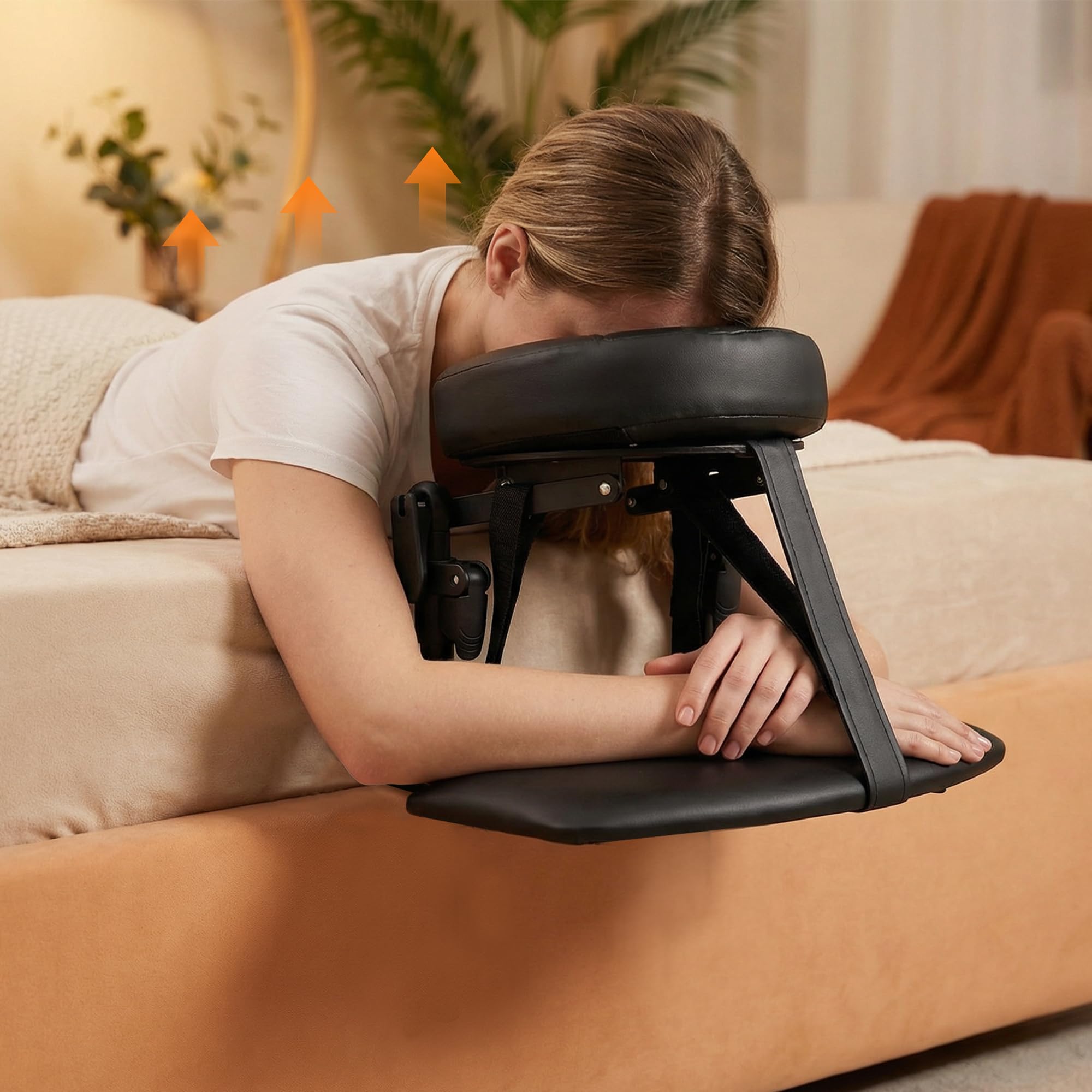 Adjustable Bed Massage Face Cradle with Memory Foam Pillow