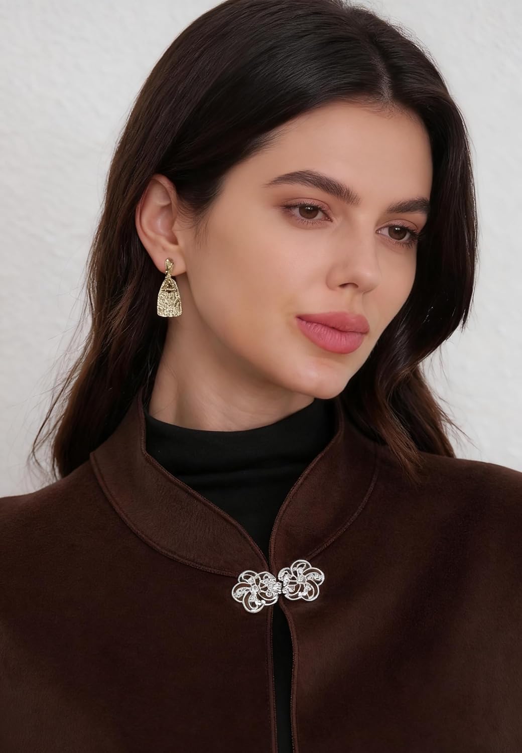 Short Cape for Womens Winter Warm Shawl Wraps Cardigan Dressy Cloak for Party - Image 3