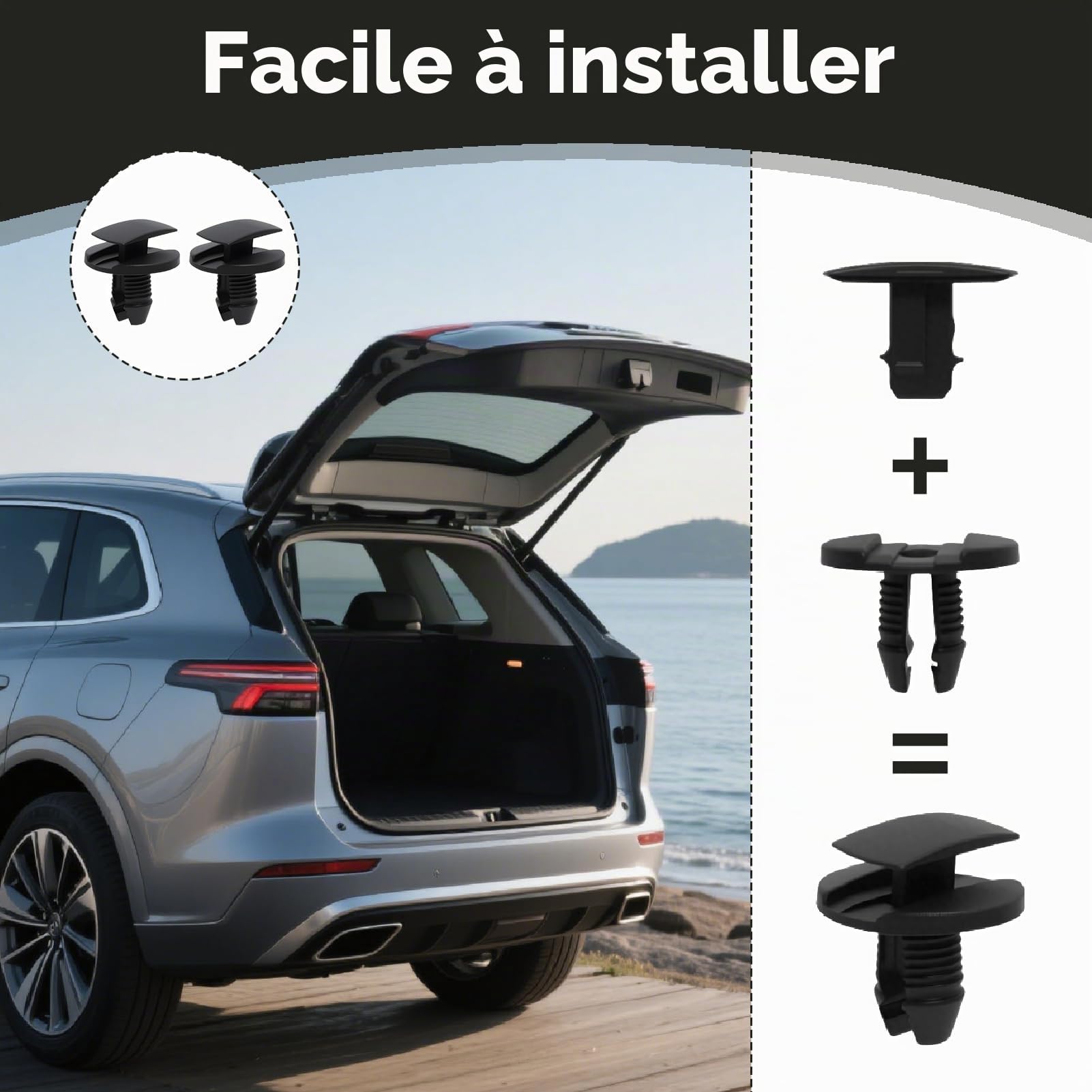50 Pièces Clips Fixation Parechocs 8565.53 1609267280, Clips Voiture, Agrafes Rivets Plastique Garde-Boue Garniture, Rivets Remplacement Compatible avec Citroen Peugeot Jumpy Berlingo C3 C4 C5 C6