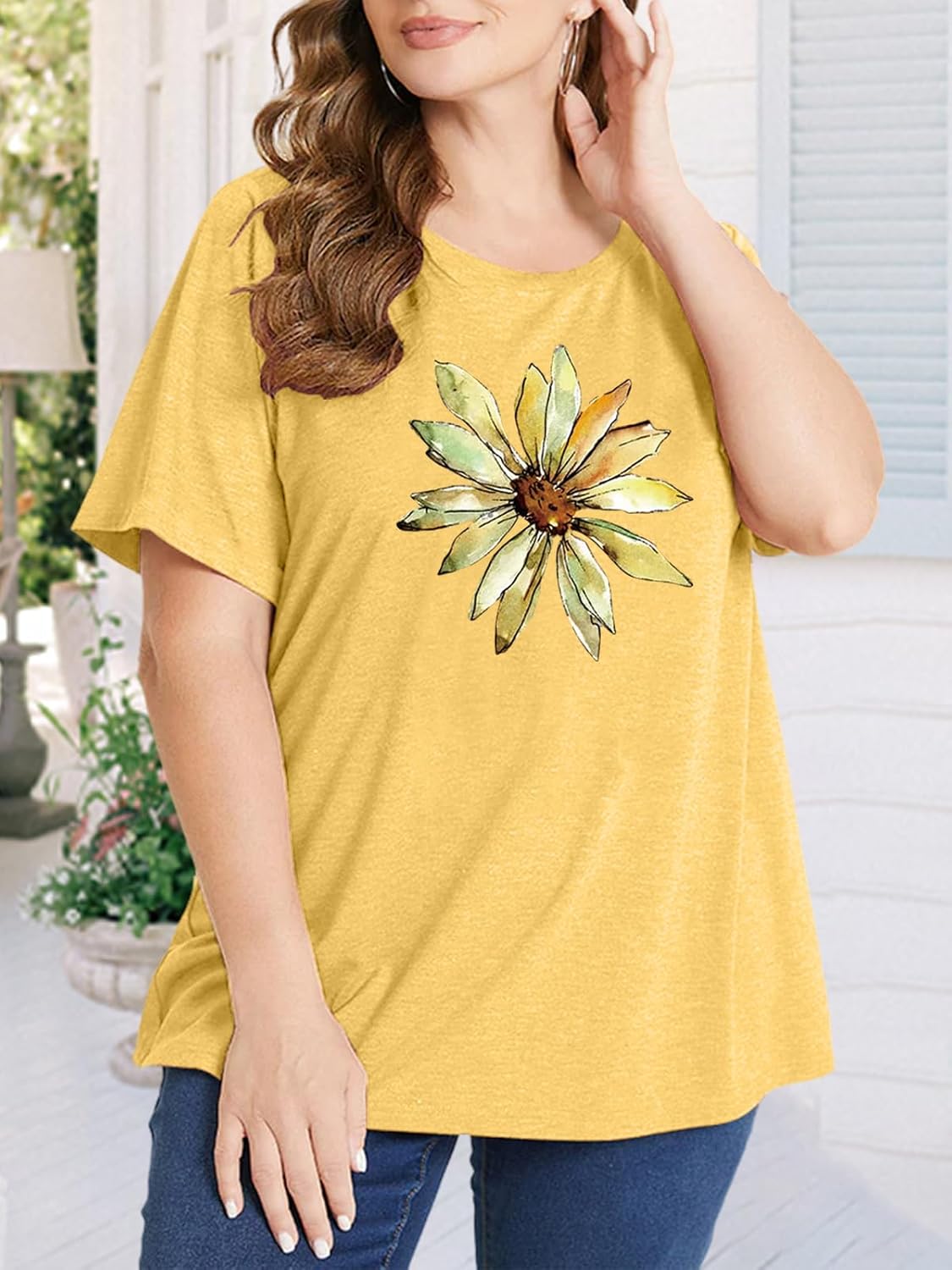 Plus Size Tshirts for Women Graphic Tees Summer Casual Tops Loose Cute Trendy Clothes Tee Shirt - Image 4