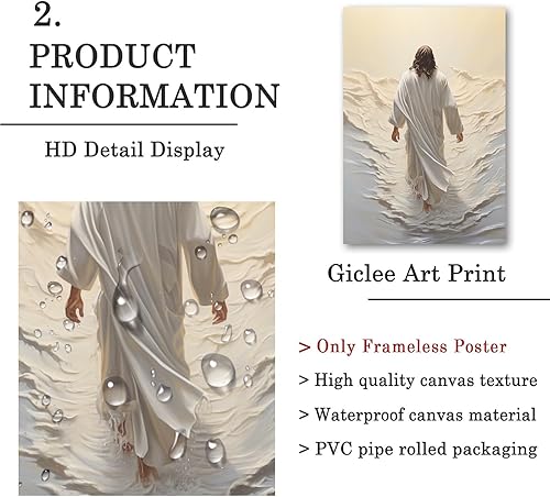 Vista 131 de Arte de pared de acuarela de Jesús, pintura en lienzo cristiano, imágenes de las Escrituras, decoración de pared, póster con versículos bíblicos