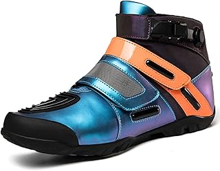 Lfzhjzc Motocross Botas,Atletismo Off-Road Anti-Quemaduras Botas de Motocicleta Hombres,Transpirable Cómodo Motocicleta Calzado de Protección,Adecuado for Cuatro Estaciones Motocicleta Equipo