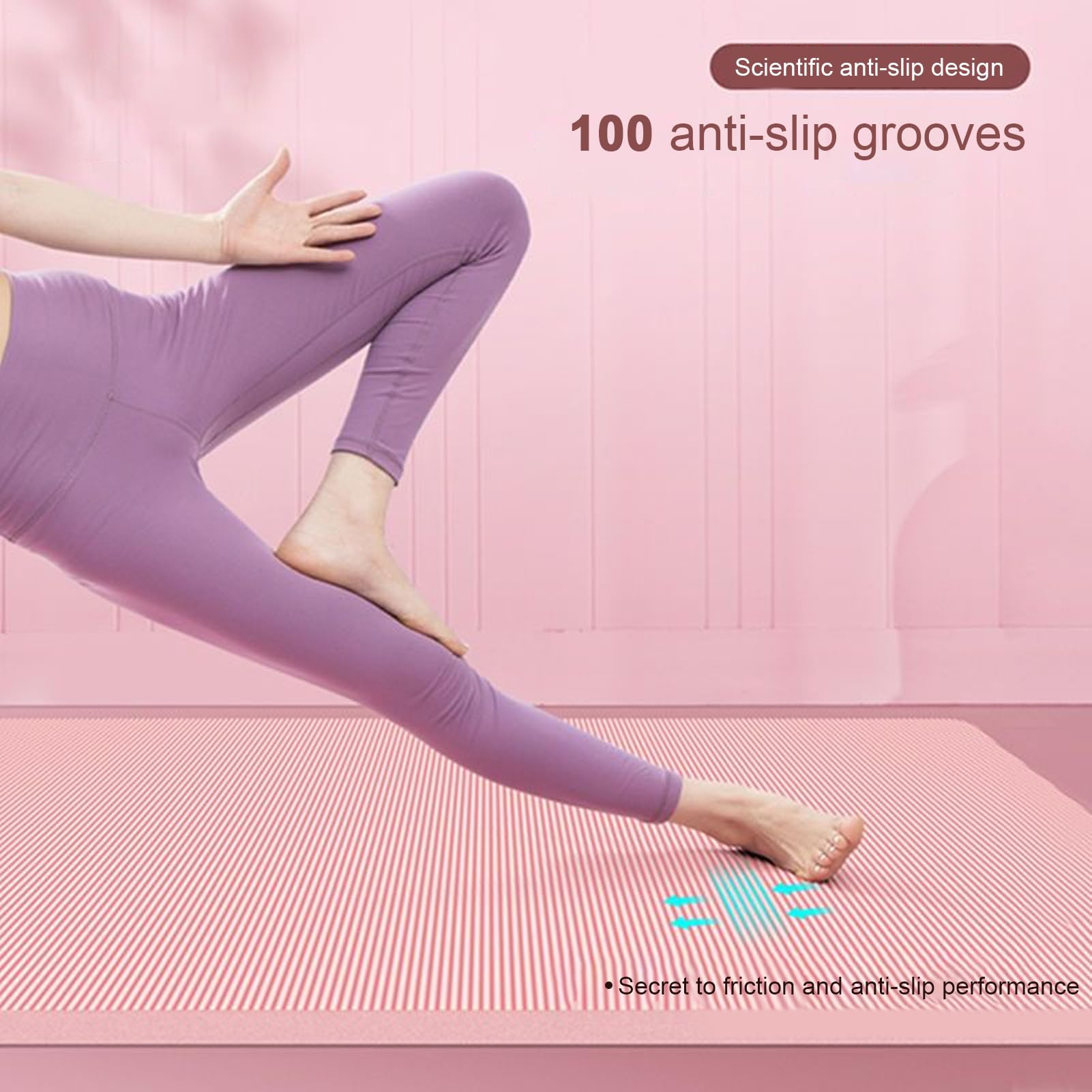 Esterilla de yoga 185 x 61 x 15 mm con correa de transporte, esterilla de fitness para hombre y mujer, antideslizante, para yoga, pilates, gimnasia, esterilla de entrenamiento extra gruesa con