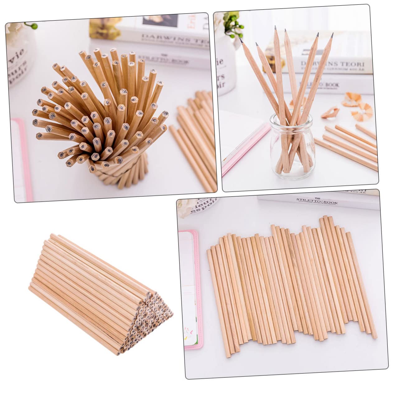 Amazon | EXCEART 木製鉛筆 50本セット 学生用スケッチ鉛筆 7インチ