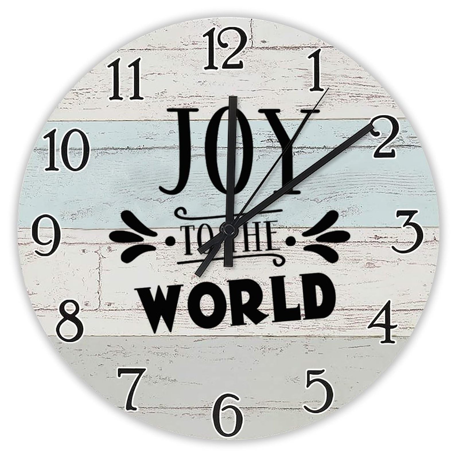 Horloge murale en bois Joy to The World pendule murale silencieuse fonctionne à piles 38 cm