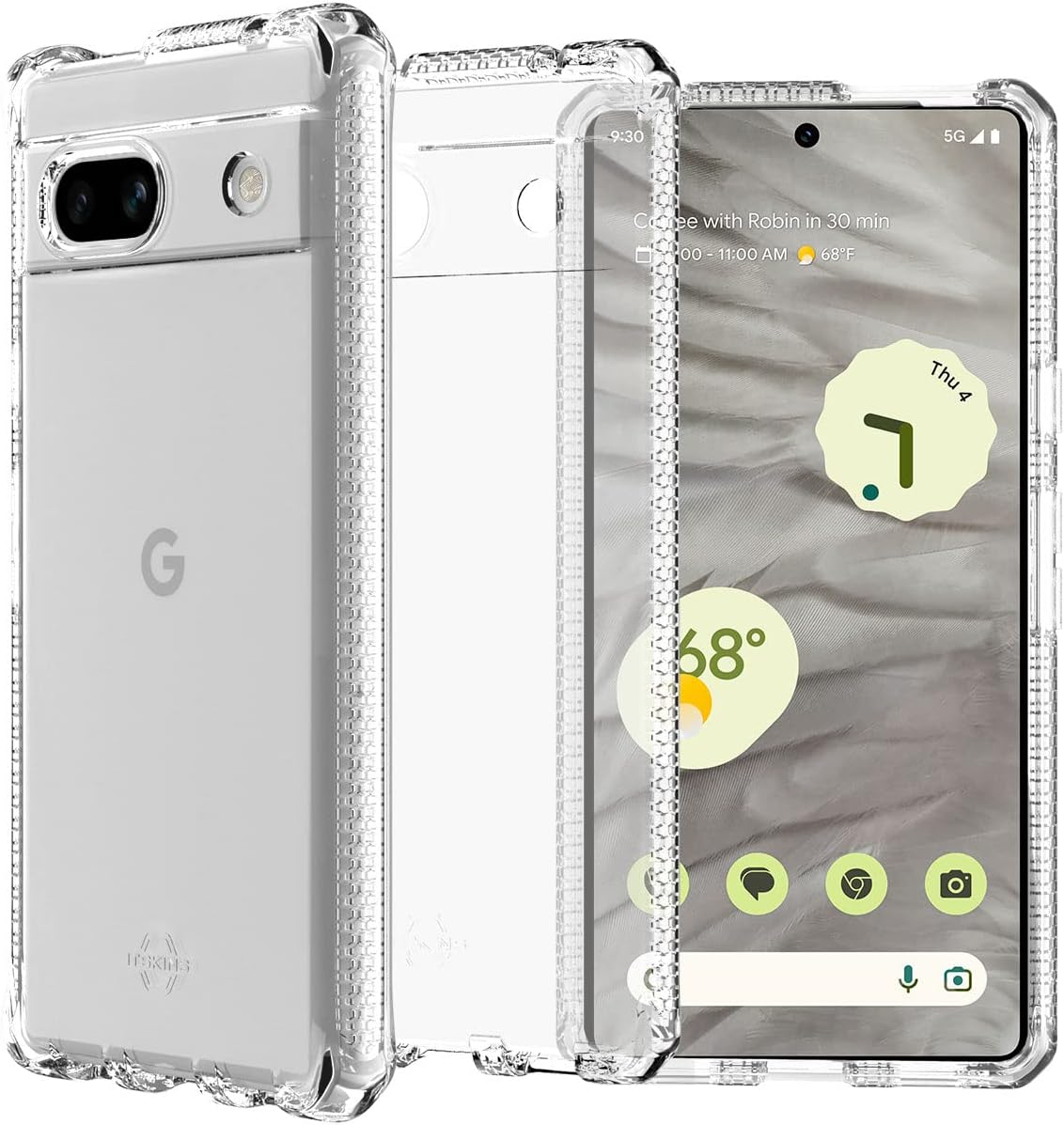 ITSKINS Spectrum R // Clear Compatible with Google Pixel 7a, Protective Phone Case, Anti-Yellowing, Shockproof Cover, and Military Grade Phone Case - Transparent