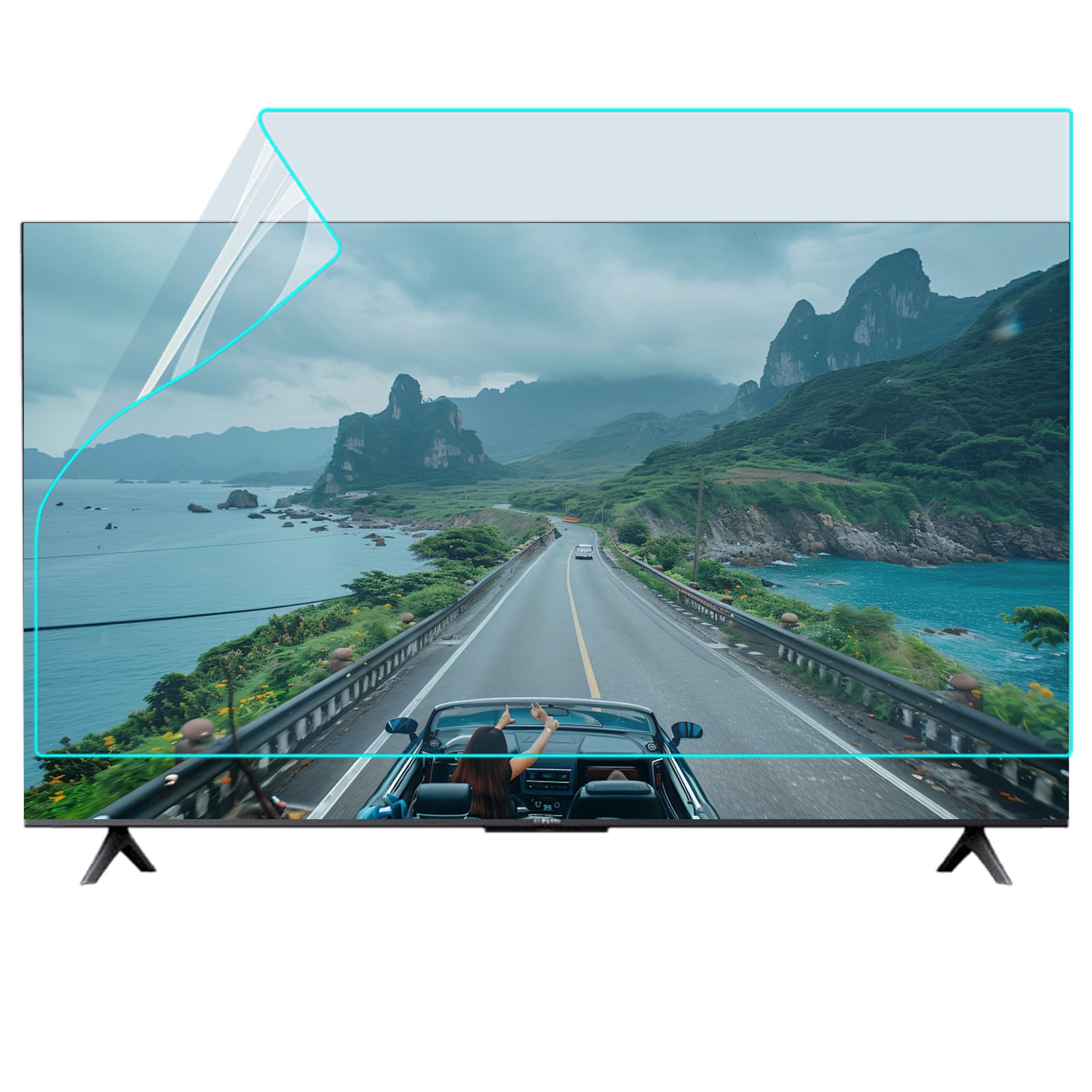 Generisch 43" TV-Bildschirmschutz mit Blaulichtfilter,TV Entspiegelungsfolie Blendschutz，Matte Anti-Glare-Folie Staubabweisende Schutzfolie (942 * 529mm)