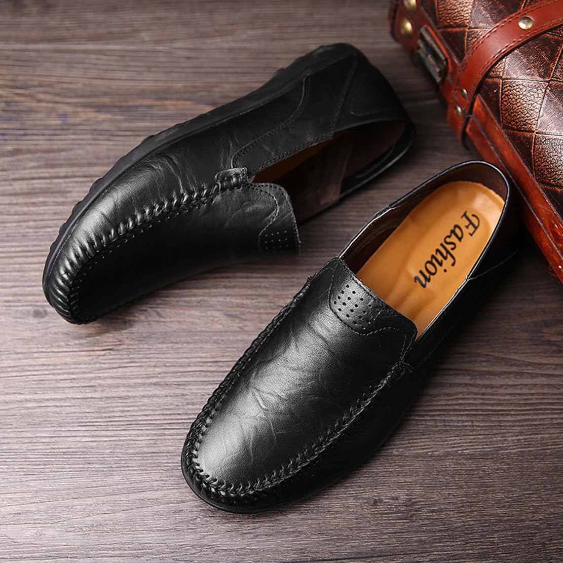 Go Tour Men's Premium Genuine Leather Casual Slip on Loafers Breathable Driving Shoes Fashion Slipper - Image 3