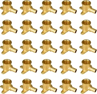 SUNGATOR 25-Pack Pex Drop Ear Elbow 1/2", Pex Fittings 1/2 inch Drop Ear, 1/2" Pex to 1/2" Female NPT, 1/2 inch Pex Shower Head Fittings, No Lead Brass, ASTM F1807