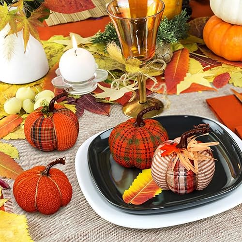 Miniatura 3 de Calabazas sintéticas, decoración rústica de cosecha, calabazas artificiales de cosecha falsas, calabazas artificiales de relleno suave, decoración