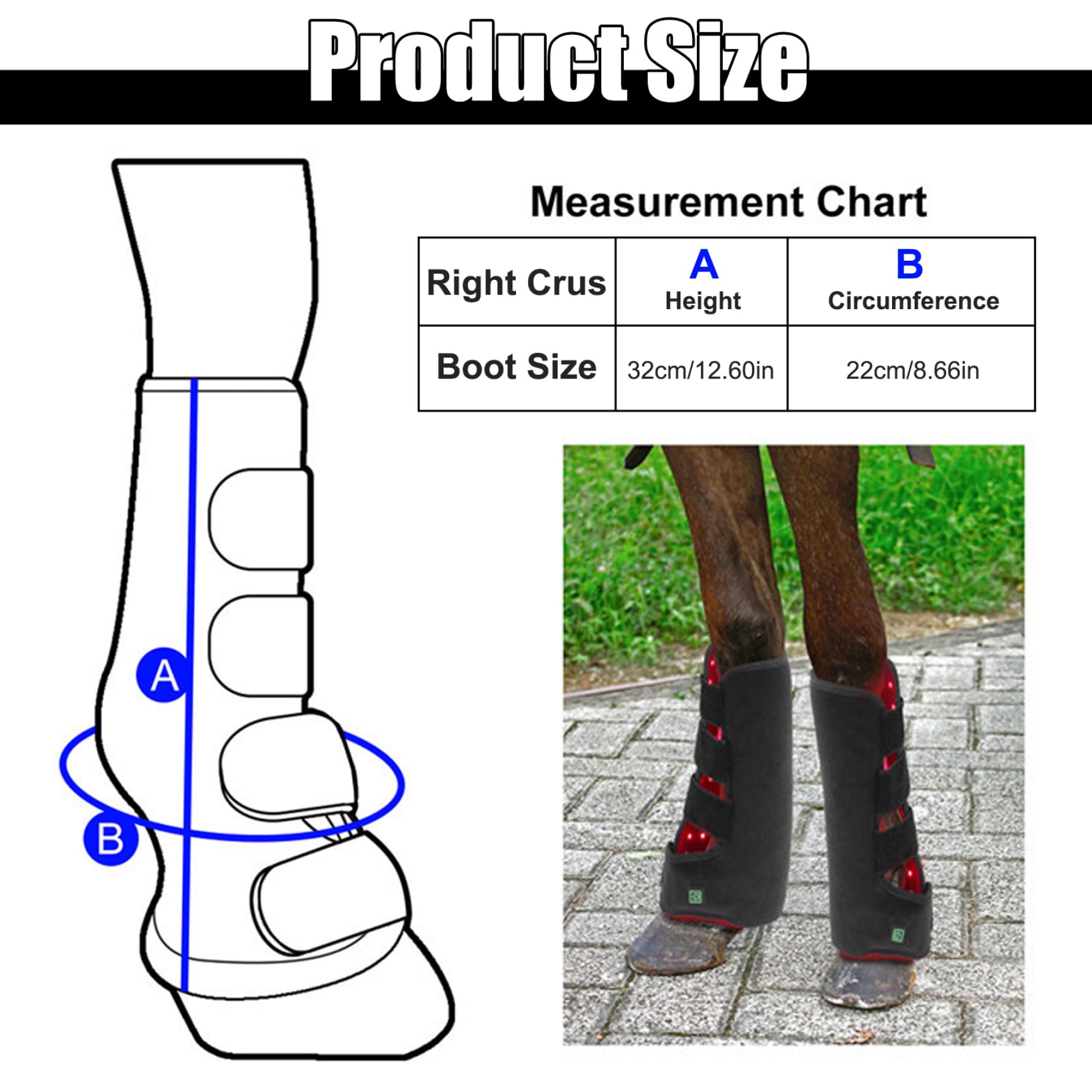 Jorzer Cinturón de luz roja, Envoltura de luz roja LED infrarroja de 850 NM y 660 NM, infrarrojo portátil portátil para músculo de Caballo de Pata de Caballo, Derecha-