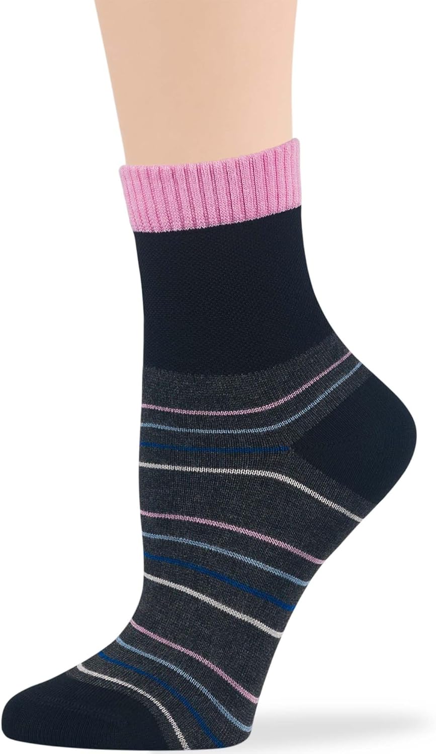 7BIGSTARS KINGDOM Women Diabetic Viscose From Bamboo Quarter Socks, 4 Pairs Extra Wide Seamless, Patterned Solid - Image 4