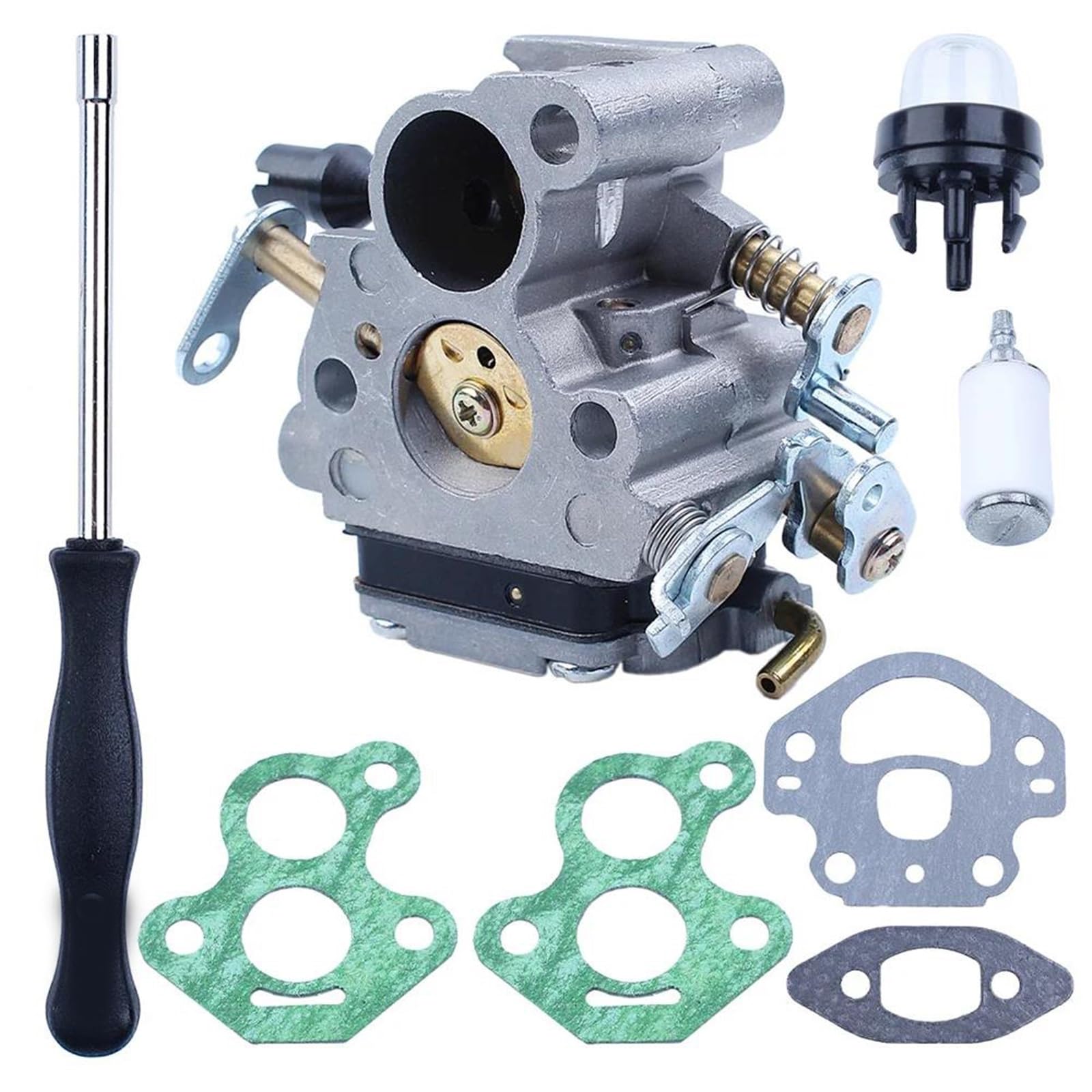 Kit De Juntas para Carburador, Destornillador Y Cebador para Motosierra para McCulloch CS340 CS380, Carburador Y Cebador Motosierra Gasolina