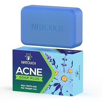 Acne Treatment Bar Soap for Face and Body, Medicated Soap Bar Treats Acne Pimples, Whiteheads, Blackheads, Acne Scars and Dark Spot Remover with Tea Tree Oil, Soap Bar for Acne, 4 oz, 1-Pack