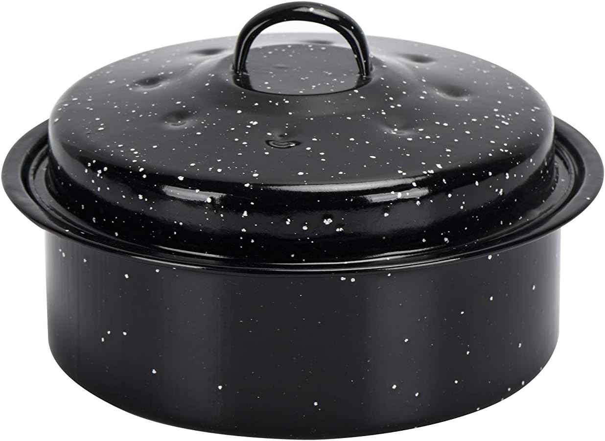 3-QT Black Covered Round Roaster Pan