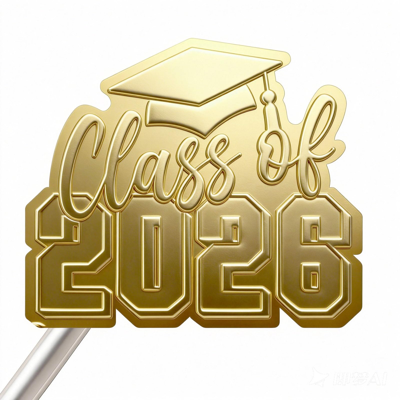 60pcs Class of 2026 Graduation Stickers, 2 Inch Clear Gold Foil Waterproof Vinyl Stickers for Graduation Party, Envelope Seals, Congrats Gift Labels &