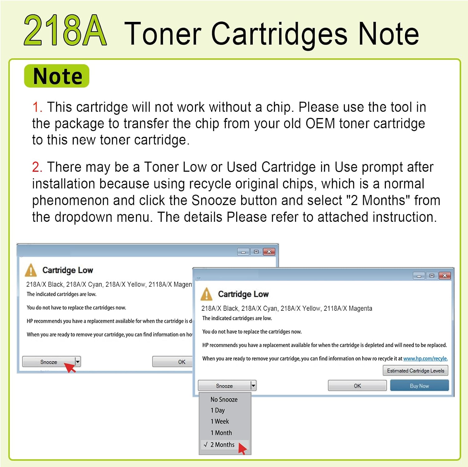 greencycle 218A Toner Cartridge Set 4 Pack [NO CHIP] Compatible Replacement for HP 218A W2180A W2181A W2182A W2183A Toner to use in Color MFP 3301fdw 3301cdw 3301sdw Pro 3201dw Printers (BK/C/Y/M)