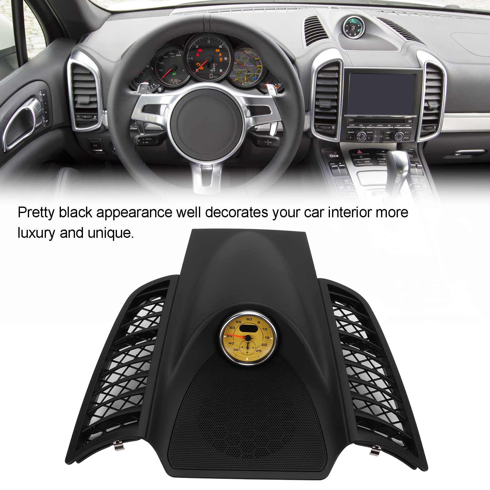 Kit Pannello Cronometro Cruscotto Auto Cover Nera 2011-2017 (cronometro giallo)