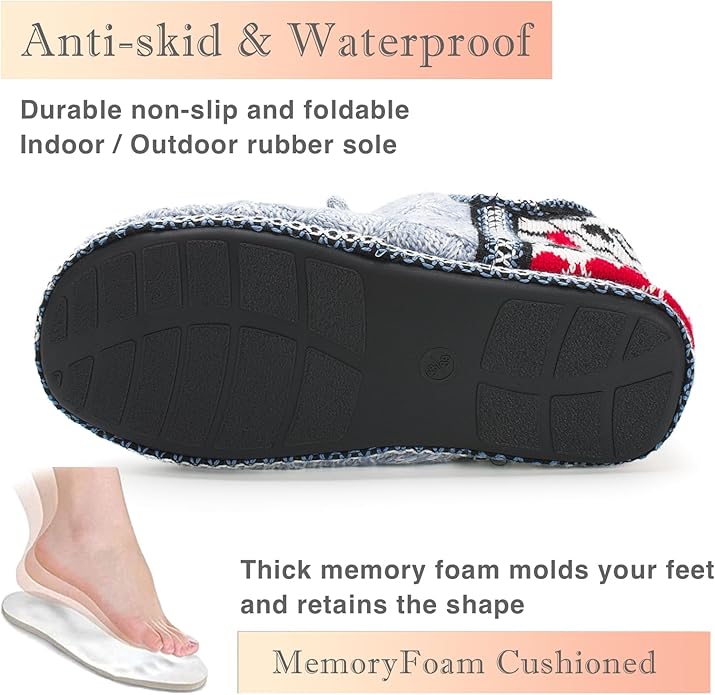 Pantuflas tipo bota mujer forro peluche suela antideslizante miniatura 3