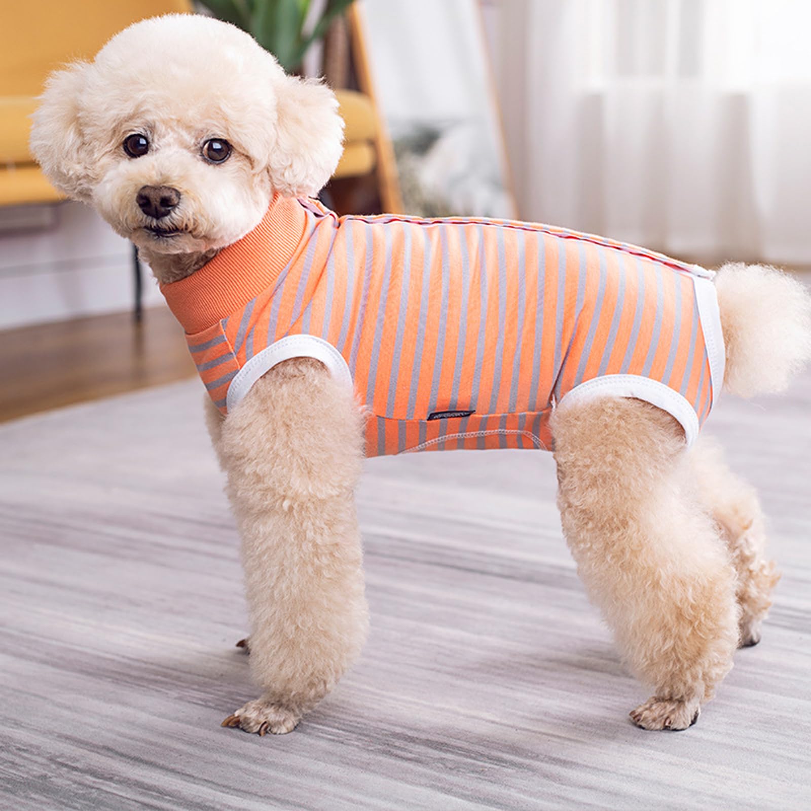 Dog Recovery Suit,Recovery Suit for After Surgery Male/Female Dogs,Anti-Licking Puppy Medical Surgical Suits,Cone E-Collar Alternative Pet Vest,Dog Abdominal Wounds Protector (Orange - Image 4