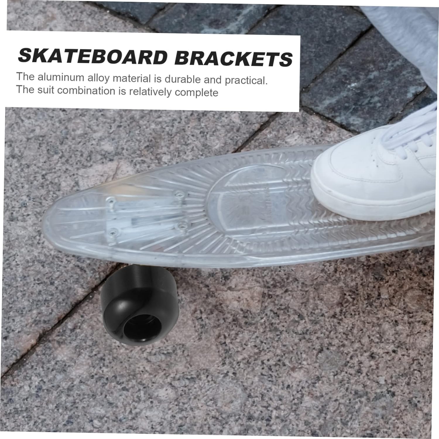 1set Skateboard Bridge Full Kit Pu Wheels Bracket Accessories for Skateboards Easy Installation Professional Design for Cruising and Tricks Random Style