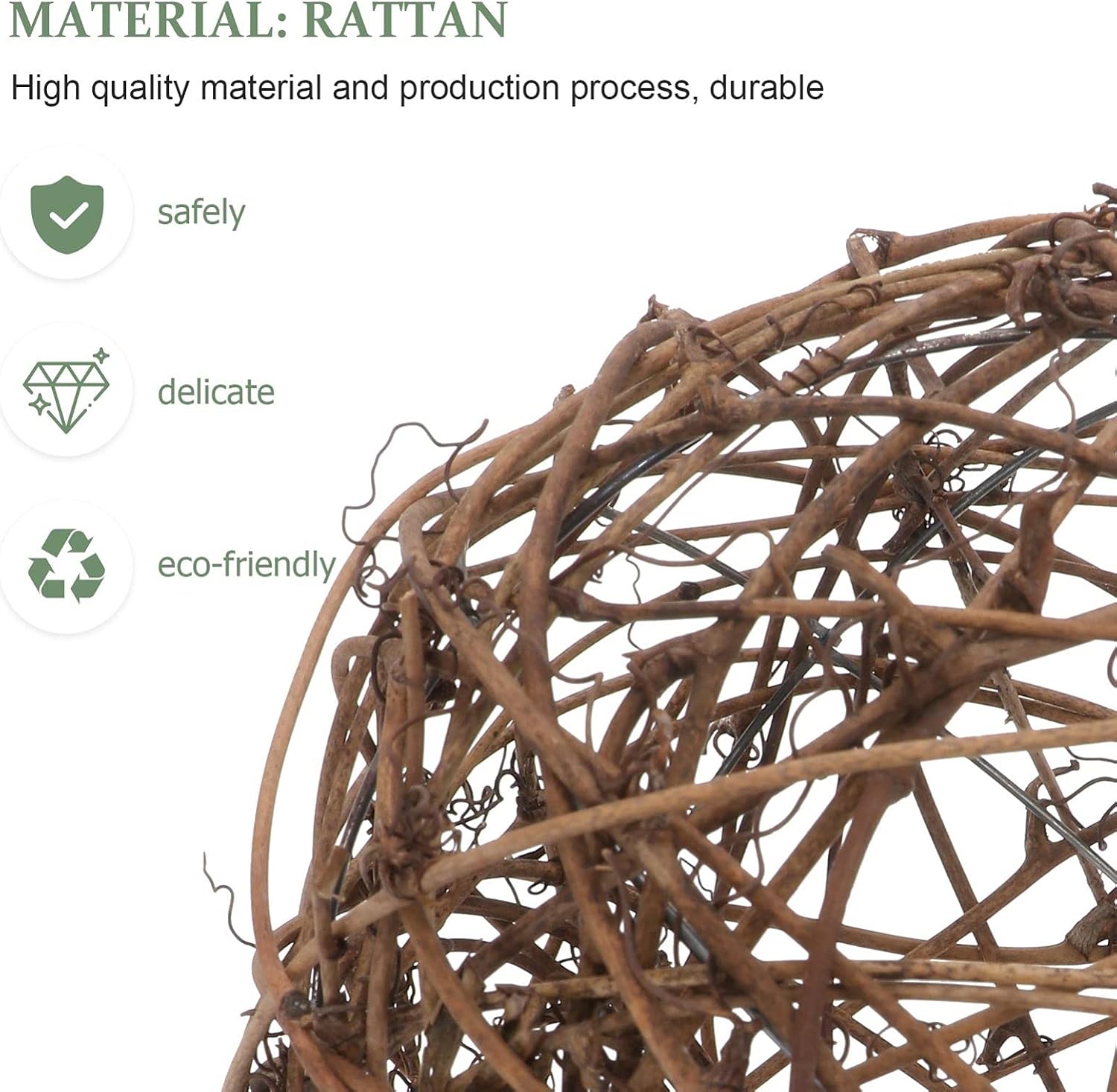 VOSAREA 8pcs Decorative Rattan for Home and Party Decoration Natural Dried Vine Ornaments for Wedding Craft Projects and Centerpieces