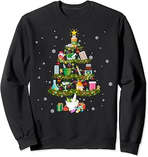 Pharmacy Christmas Tree Medication Pharmacist Fun Gift Idea Sweatshirt