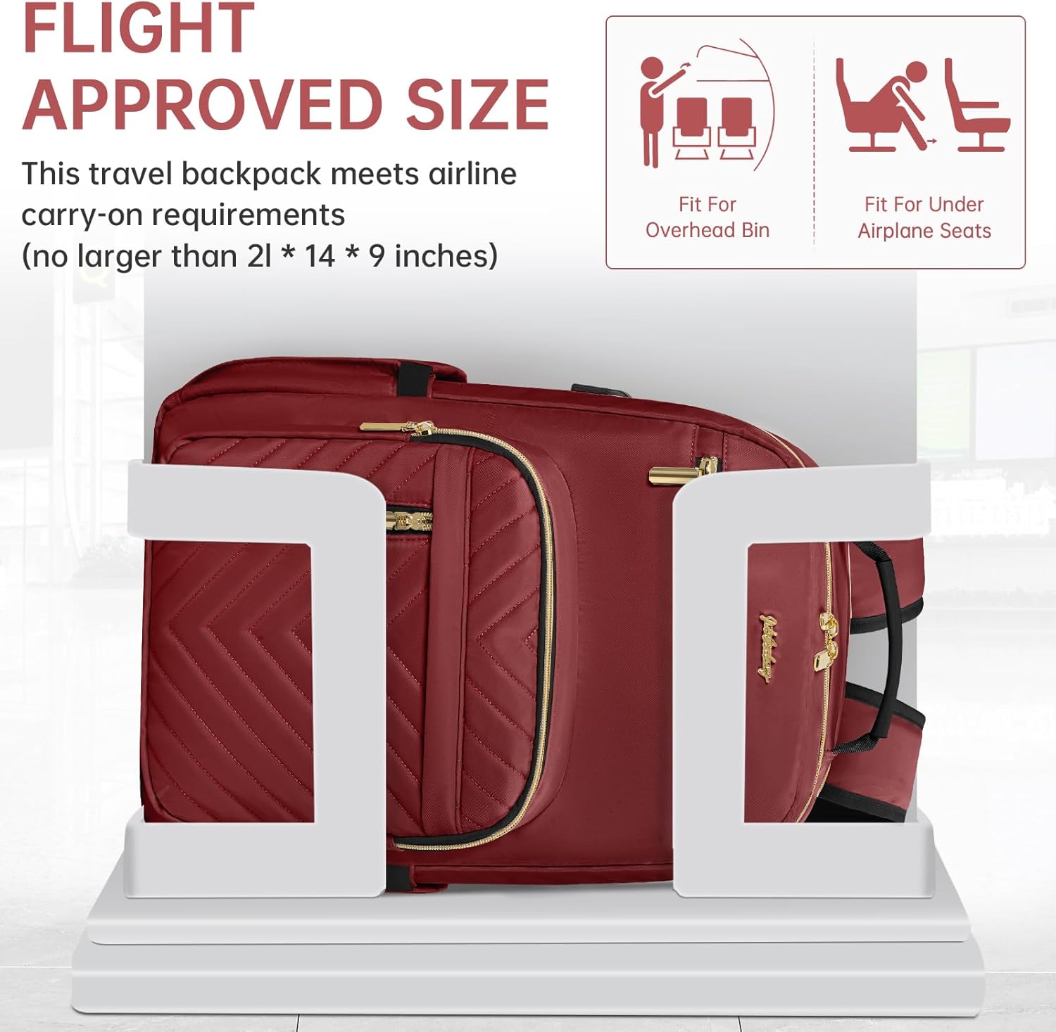 Laptop Backpack for Women, 15.6 Inch Work Business Backpacks, Large Capacity Travel Backpack with USB Charging Port, School Backpack Work Backpack for Nurse Teacher, Red