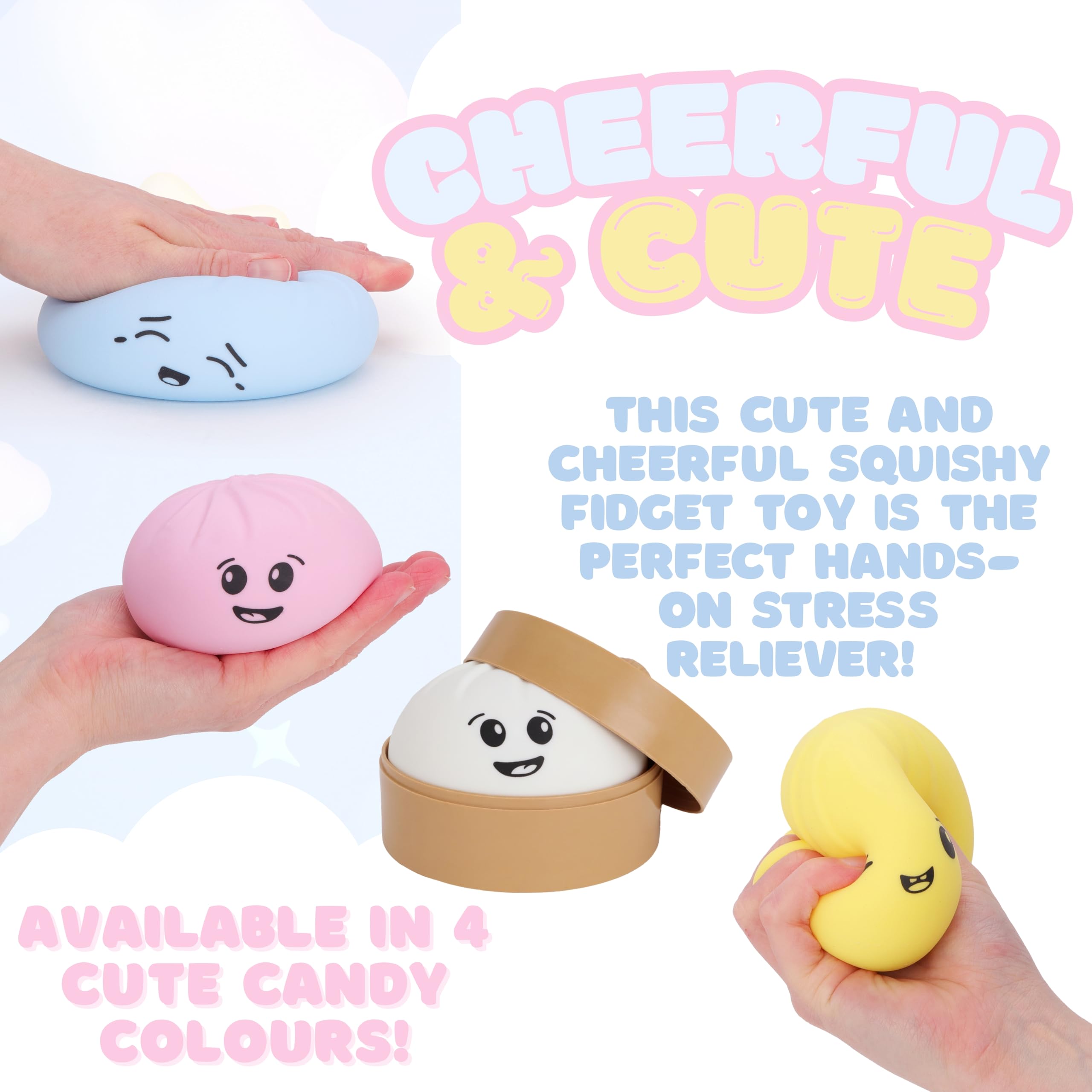 Toyland® Bourrelette Bao Squishy avec boîte Vapeur en Plastique - Jouet Anti-Stress pour Enfants - 1 aléatoire - Dès 3 Ans