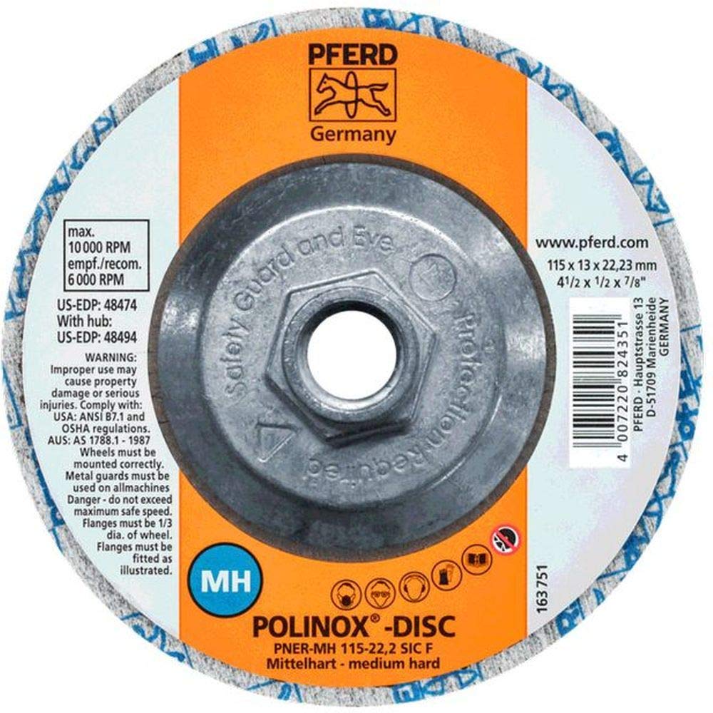 PFERD 4-1/2'' POLINOX UNITIZED DISC MED.-Hard (48494) (5/Each)