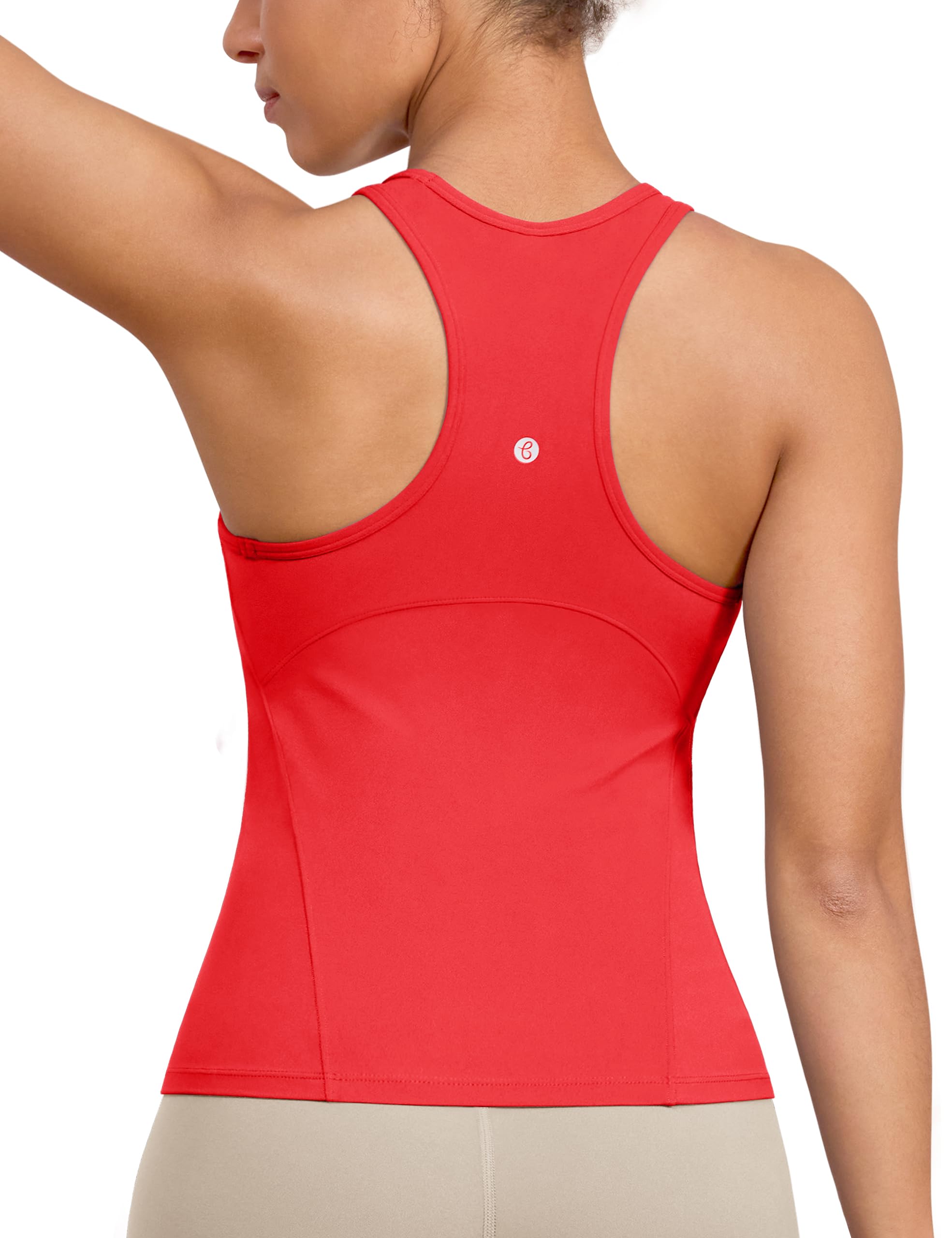 BAYDI Clouduxi Racerback Yoga Tank Top Damen Sport Tops Fitness Blickdichte Oberteile High Neck Running Tanktops Fitness Sporttop