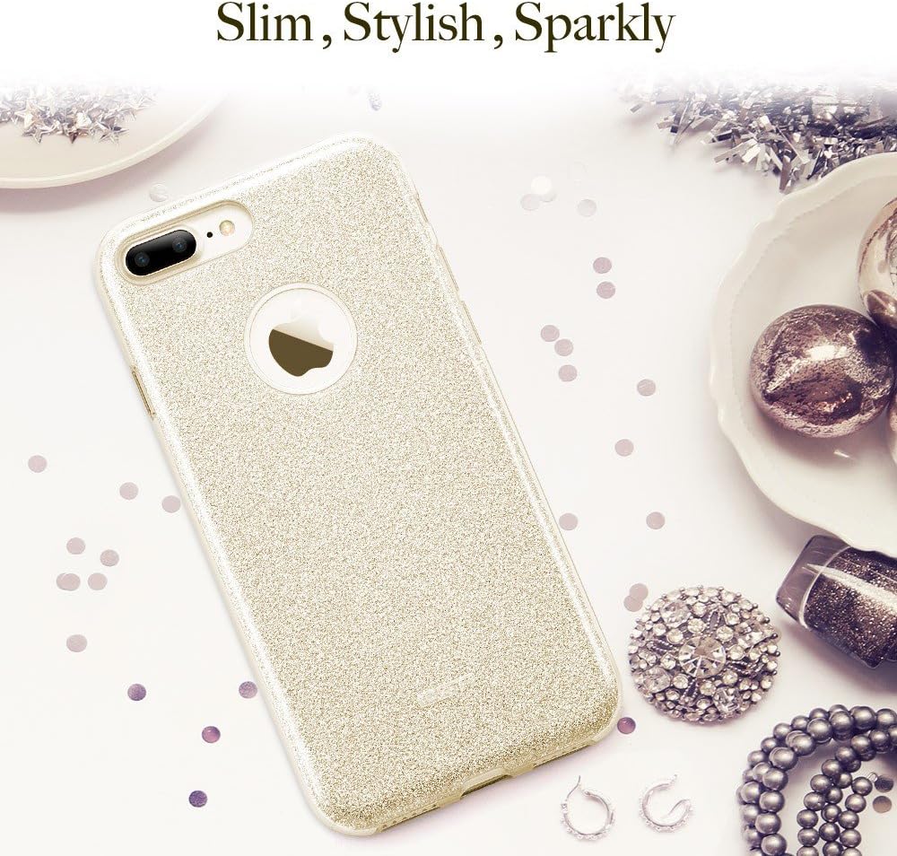 iPhone 7 Plus Case, ESR Luxury Glitter Sparkle Bling Designer Case [Slim Fit, Hard Back Cover] Shinning Fashion Style for 2016 Apple iPhone 7 Plus 5.5" (Champagne Gold)