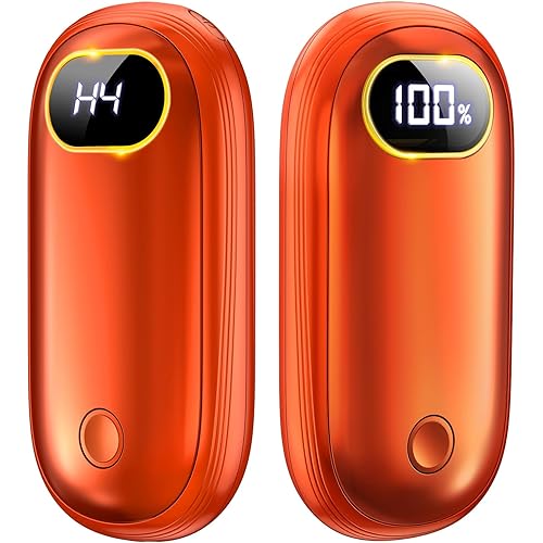Hand Warmers Rechargeable - Electric Hand Warmers 2 Pack with Dual-Sided Heating for 15Hrs Warmth, LED Display & Flashlight, Hunting Essentials, Gifts for Christmas Man Women Raynauds Golf