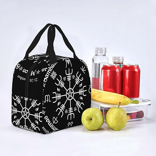 Miniatura 8 de RIMENCH Bolsas de almuerzo aisladas, organizador térmico de aperitivos, bolsa de almuerzo portátil aislada para compras, a prueba de fugas, nórdico,