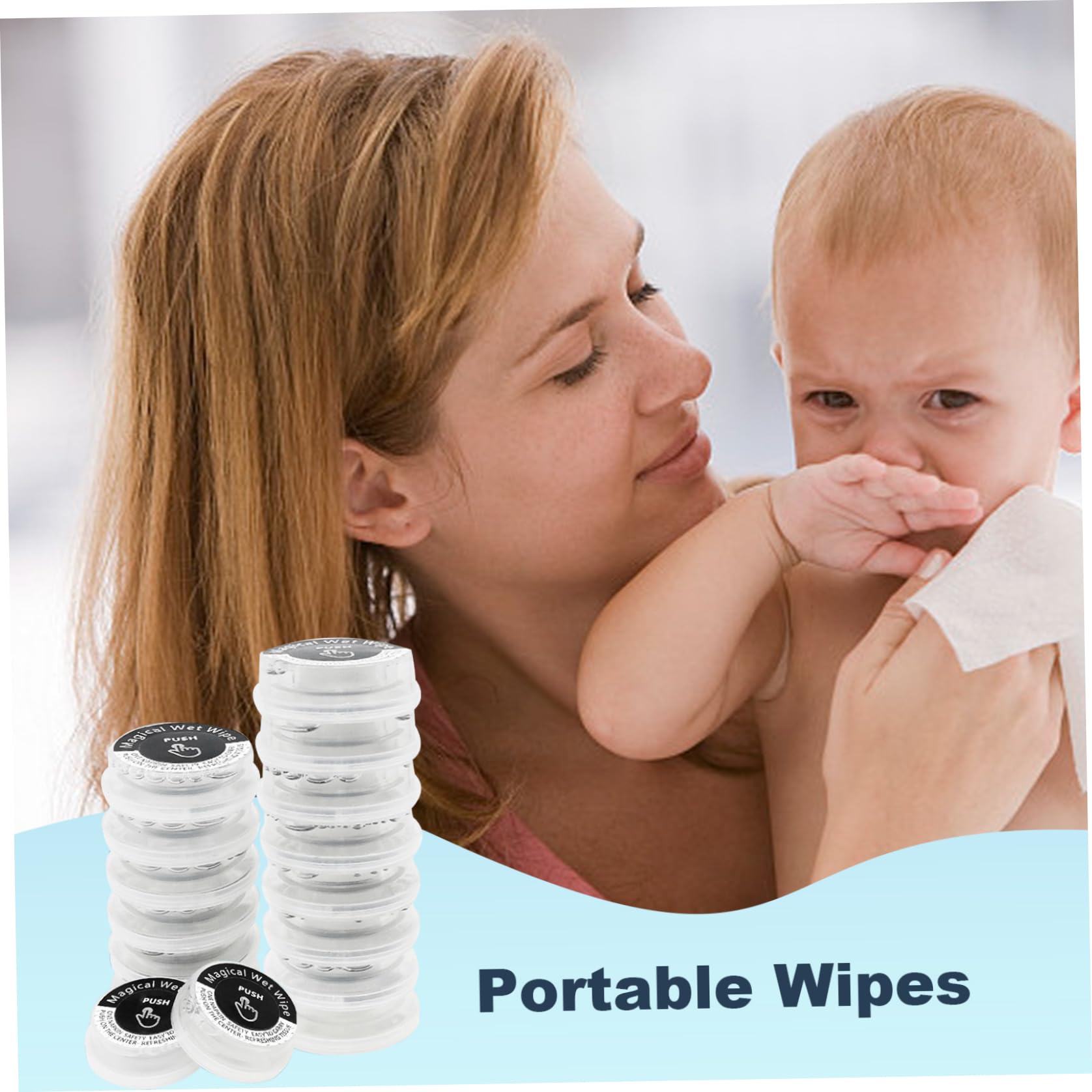 Salviette detergenti personali non stimolanti da 50 pezzi, dimensioni da viaggio, salviette detergenti personali non stimolanti con liquido magico incorporato per neonati e adulti, dimensioni da vi