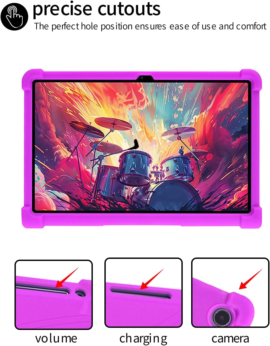 for Lenovo Tab Plus 2024 Tablet Case,Soft Silicone Adjustable Stand Shockproof Kids Friendly for Lenovo Tab Plus 11.5" (Purple)