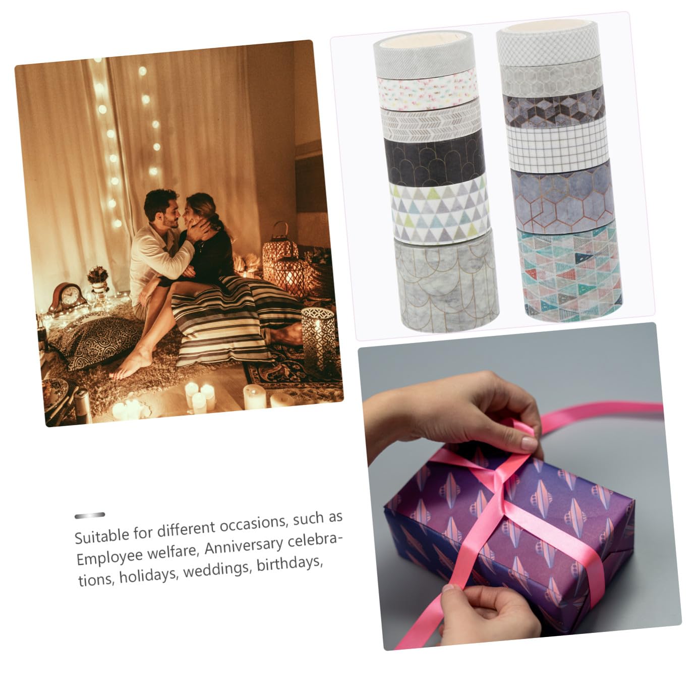 STOBOK 36rotoli Washi Tape Nastro Adesivo Decorativo Per Scrapbook Diari e Fai Da Te Diverse Decorazioni Stile Geometrico Facile Da Applicare Per Feste e Regali