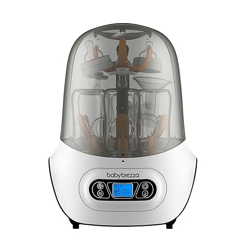 Baby Brezza Máquina esterilizadora y secadora para biberones esterilización eléctrica al vapor ajuste universal chupetes vidrio plástico y biberones
