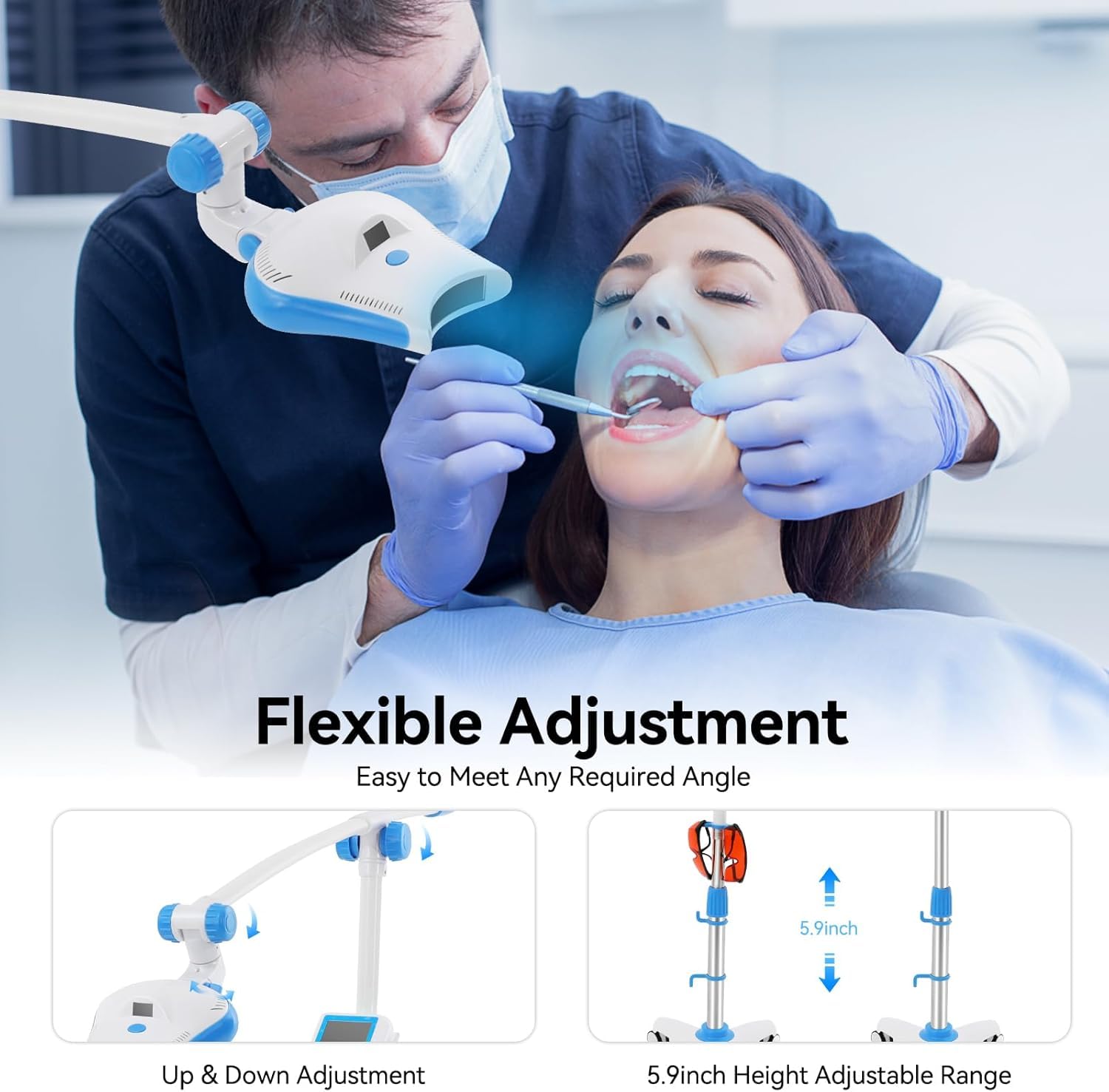 Dental Teeth Whitening Bleaching Lampe, Zahnärztlich LED Zahnbleaching Licht, Touchscreen Zahnweiß Zahnaufhellung Tooth Whitening Accelerator Gerät