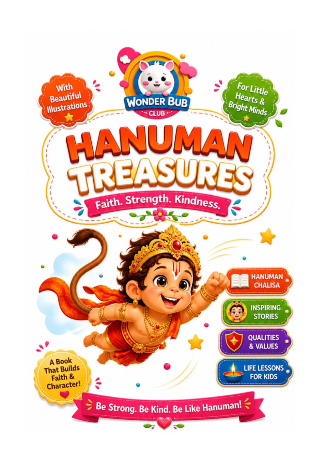 HANUMAN TREASURES - Hanuman Chalisa & Stories by Wonder Bub Club: Hanuman Chalisa, Inspiring Stories, Prayers, Activities, Faith, Strength, Kindness & Character-Building Lessons for Kids