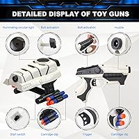 Vista 2 de Juguetes de Star Wars Stormtrooper Blaster de Espuma para Niños de 5, 6, 7, 8, 9+ Años, Juguetes de Guante de Poder de Superhéroe con 30 Dardos