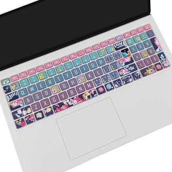Keyboard Cover for Dell Inspiron 15 3000 5000 7000 3510 3511 3515 3525 3530 3535 5510 5515 5518 7510 15.6", Inspiron 16 7610, Vostro 15 3510 5510 5515, Latitude 3520, Red Flower