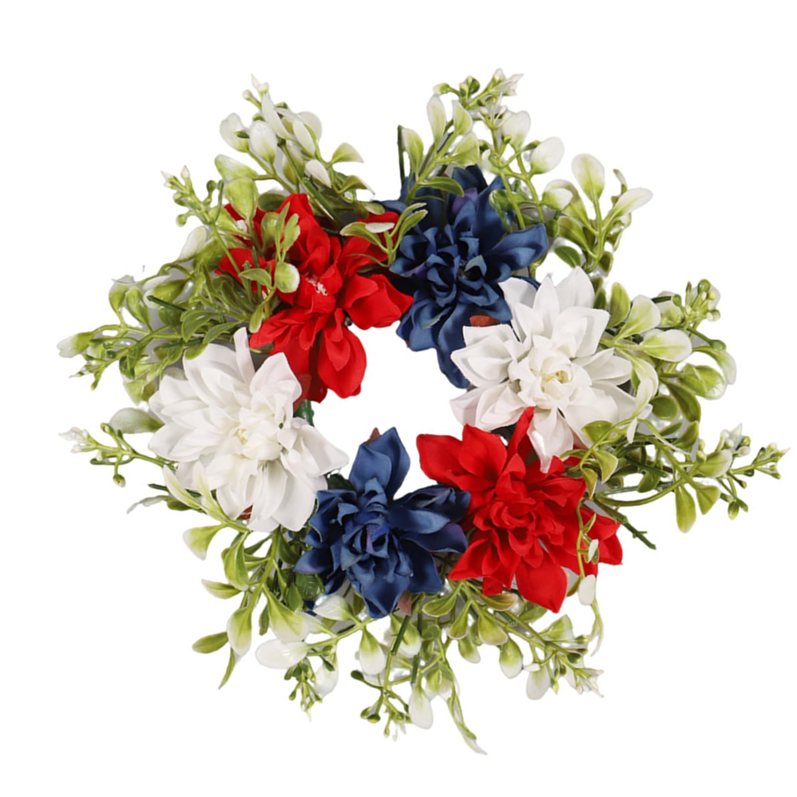 Jazuaiao Artificial Patriotic Wreath Rings for Independence Day Party Centerpieces National Festival Celebration Artificial Flower