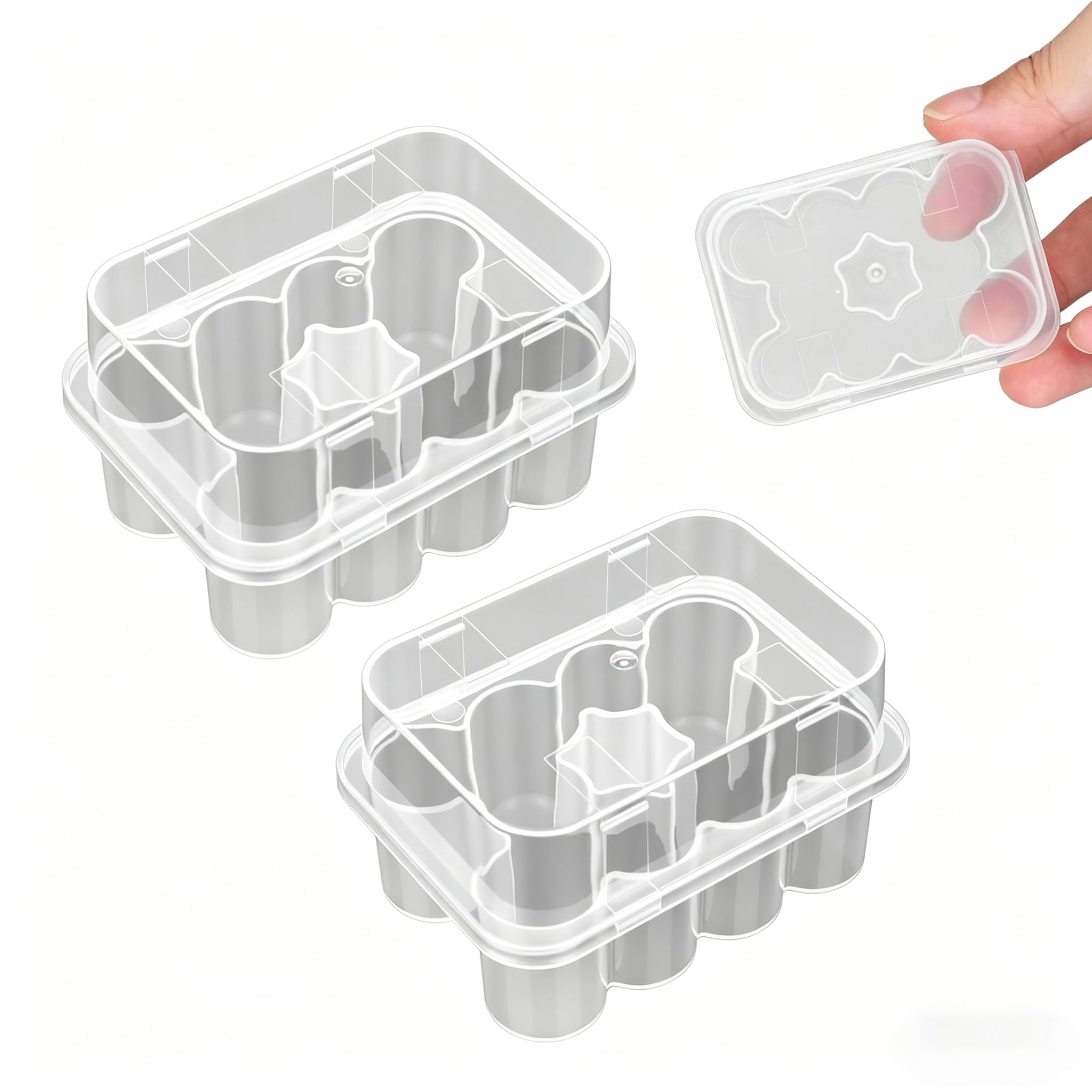2 Pack 10-Slot 3ml Vial Organizer, Stackable Transparent Holder, Portable Travel Storage Case-image-41