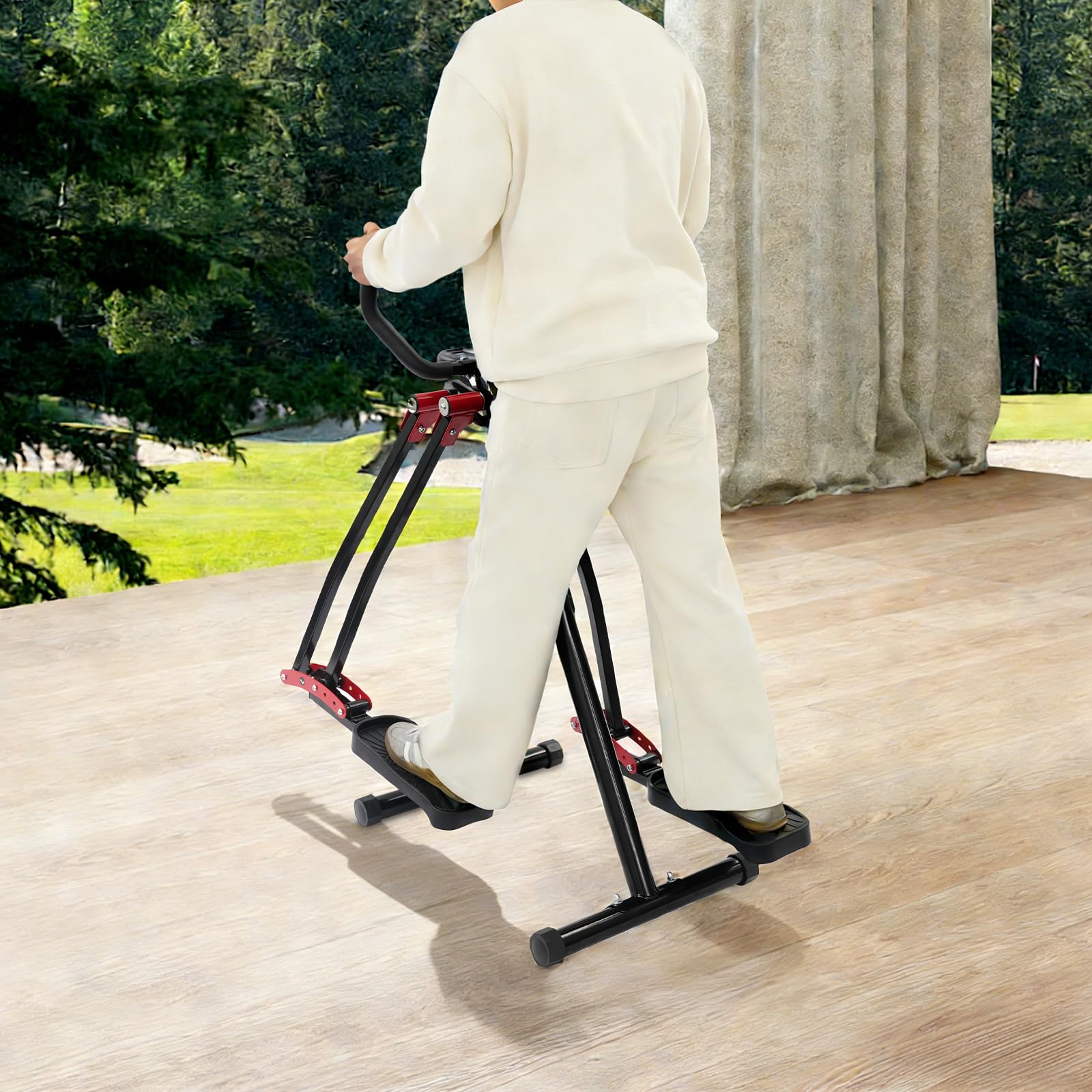 Allenatore ellittico pieghevole 2 in 1 compatto con schermo LCD, attrezzo per l'allenamento cardio per la casa per braccia e gambe, silenzioso e salvaspazio, portata fino a 150 kg