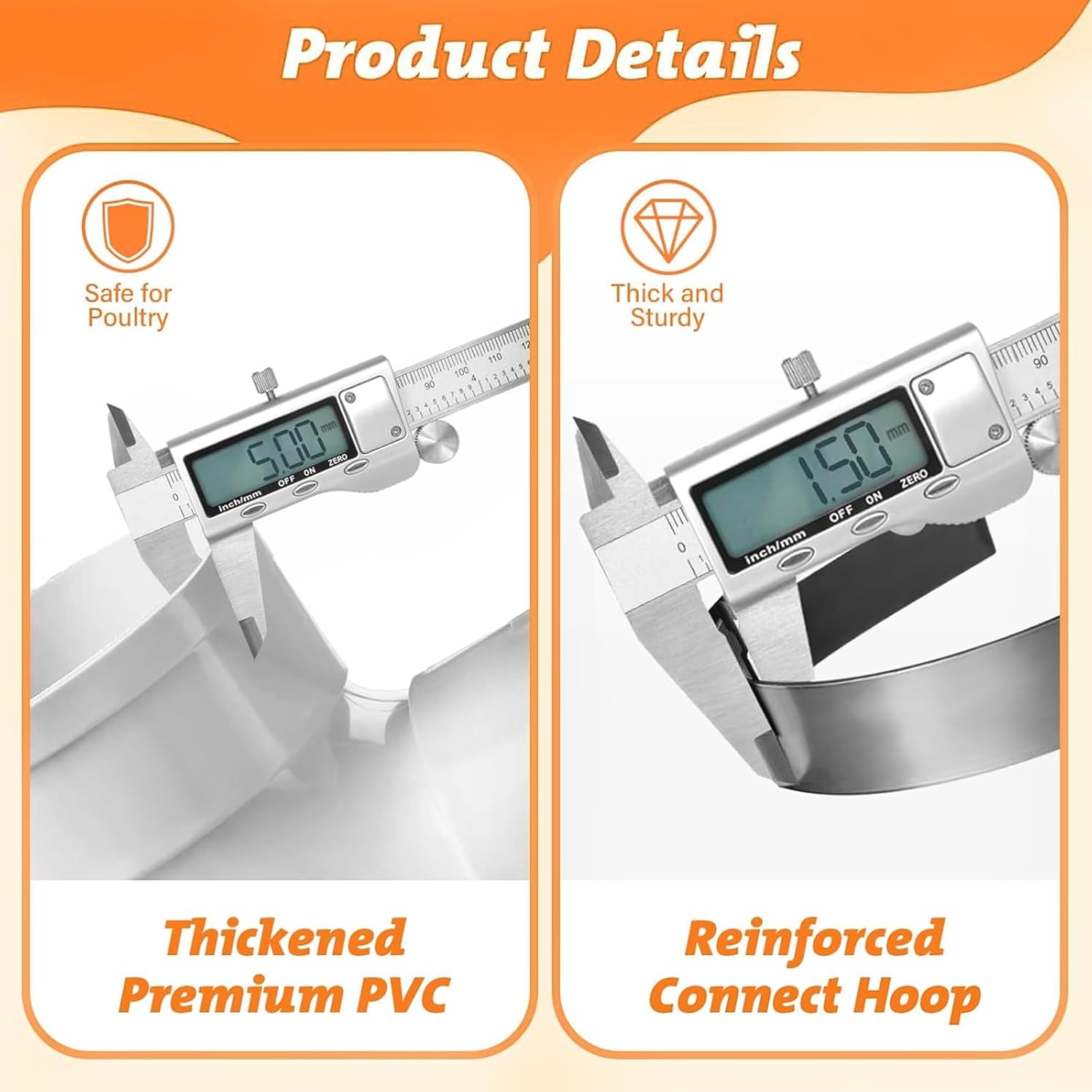 3 Pack Automatic Chicken Feeder No Waste, PVC Pipe Chicken Coop Feeder, Rat Proof Chicken Feeders, with Lid Hanging for Chicken Poultry Feeder