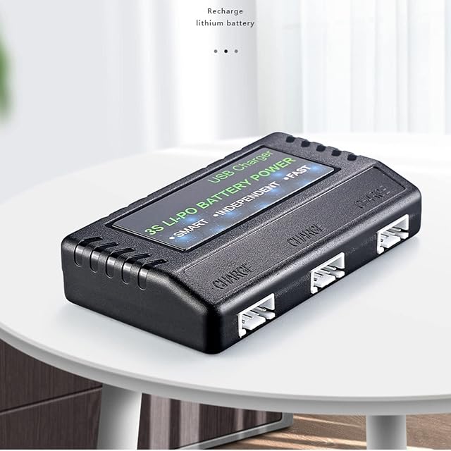 Foto 2 de 8 de MERIGLARE Cargador de batería LI-Po de 11,1 V Cable USB 3 en 1 Protección contra sobrecorriente Cargador…