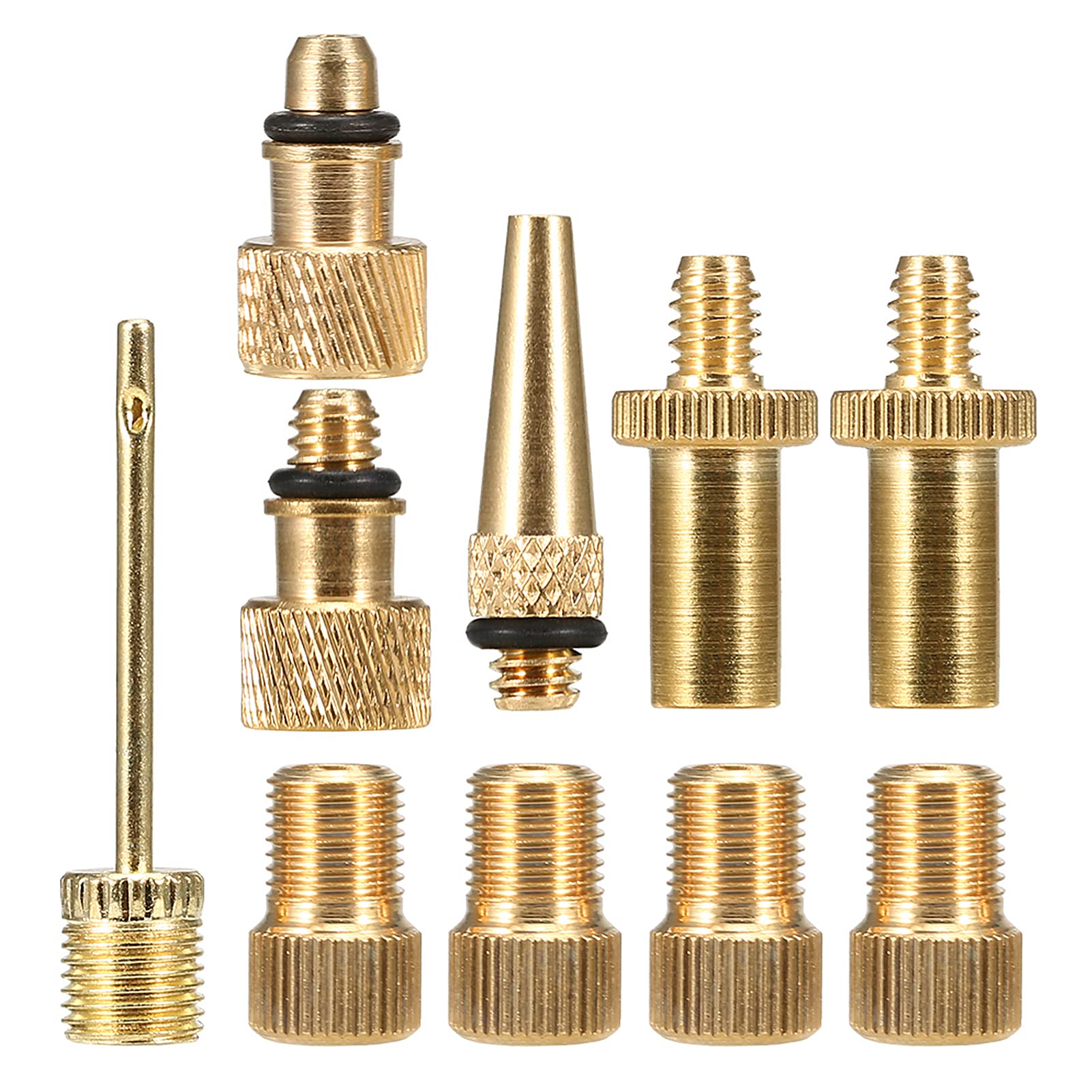 Bike Valve Adapter Set Bike Tire Valve Converter Kit Presta to Dunlop Schrader to Presta Valve Adapter Nozzle Needle Kit