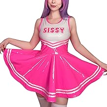 LittleForBig Women's Metallic Rave Sleeveless Faux Leather Sparkly Bodycon Mini Skirt Jumpsuit