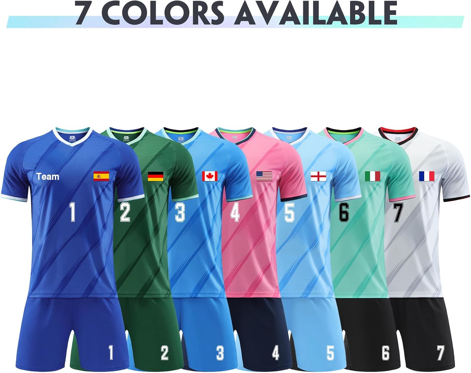 LAIFU Personalized Soccer Jersey set for Kids Adults Custom Soccer Shirt Short with Name Number Team Logo - Image 4